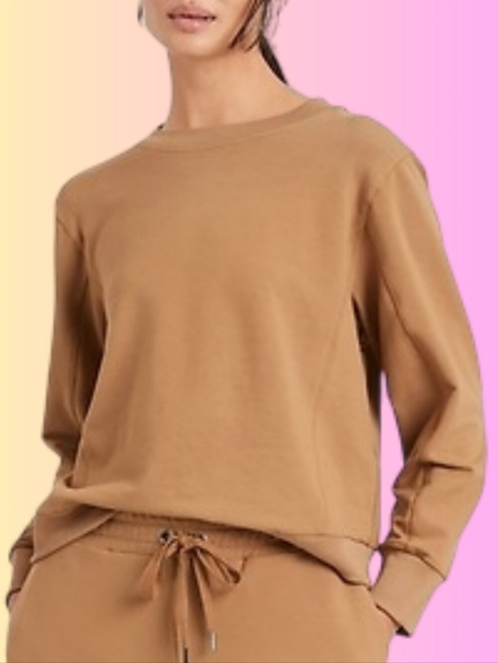Banana Republic French Terry Crewneck Sweatshirt - tan - Size S